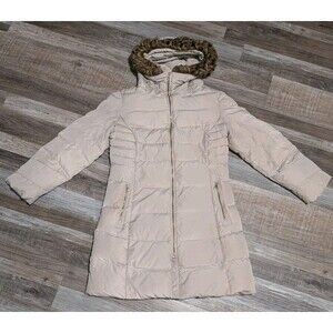 Calvin Klein Tan Leopard Print Puffer Jacket Size L